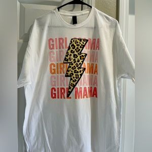 Women’s t shirt girl mama with cheetah lightning bolt
